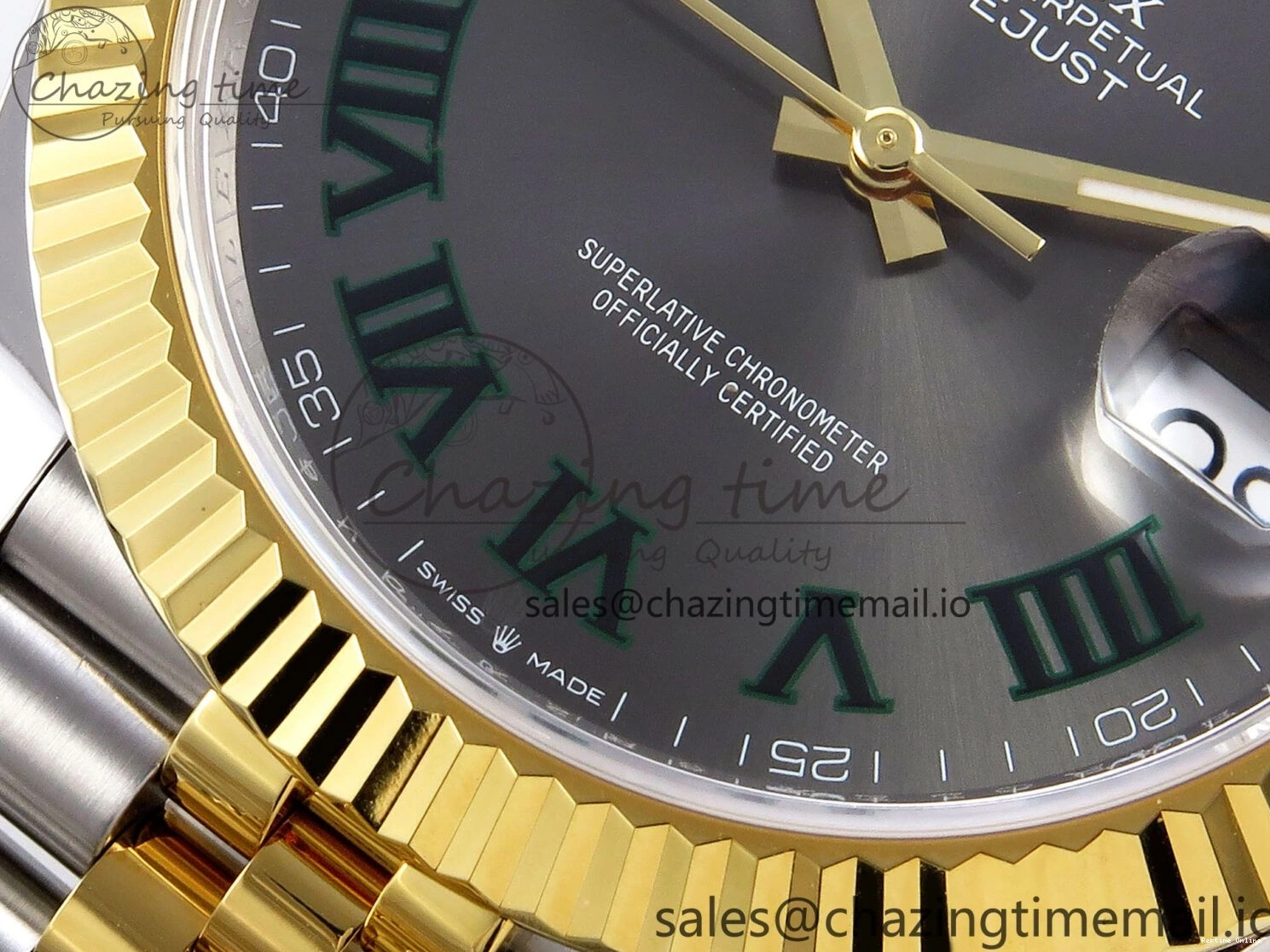 0513 DateJust 41 SS YG ARF 1:1 Best Edition 904L Steel Gray Green Roman Dial on Jubilee Bracelet SH Casual 1245